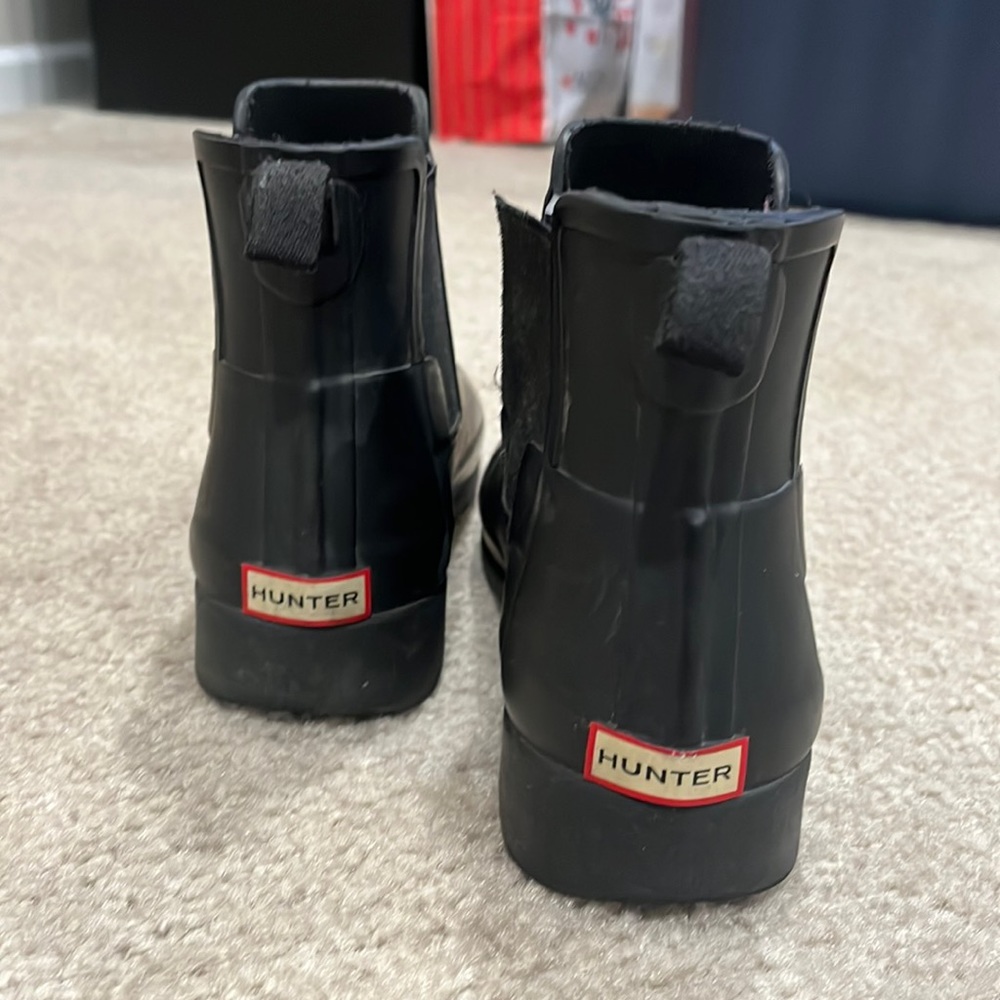 Black ankle rain boots